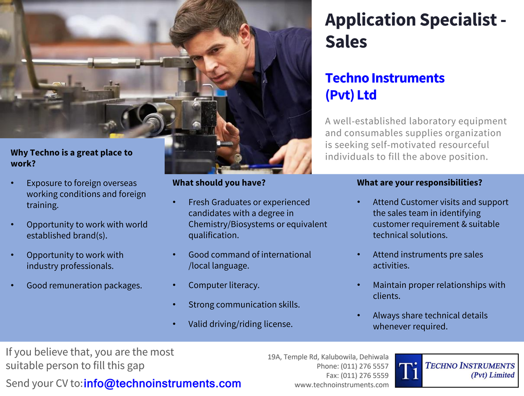 Application Specialist - Sales