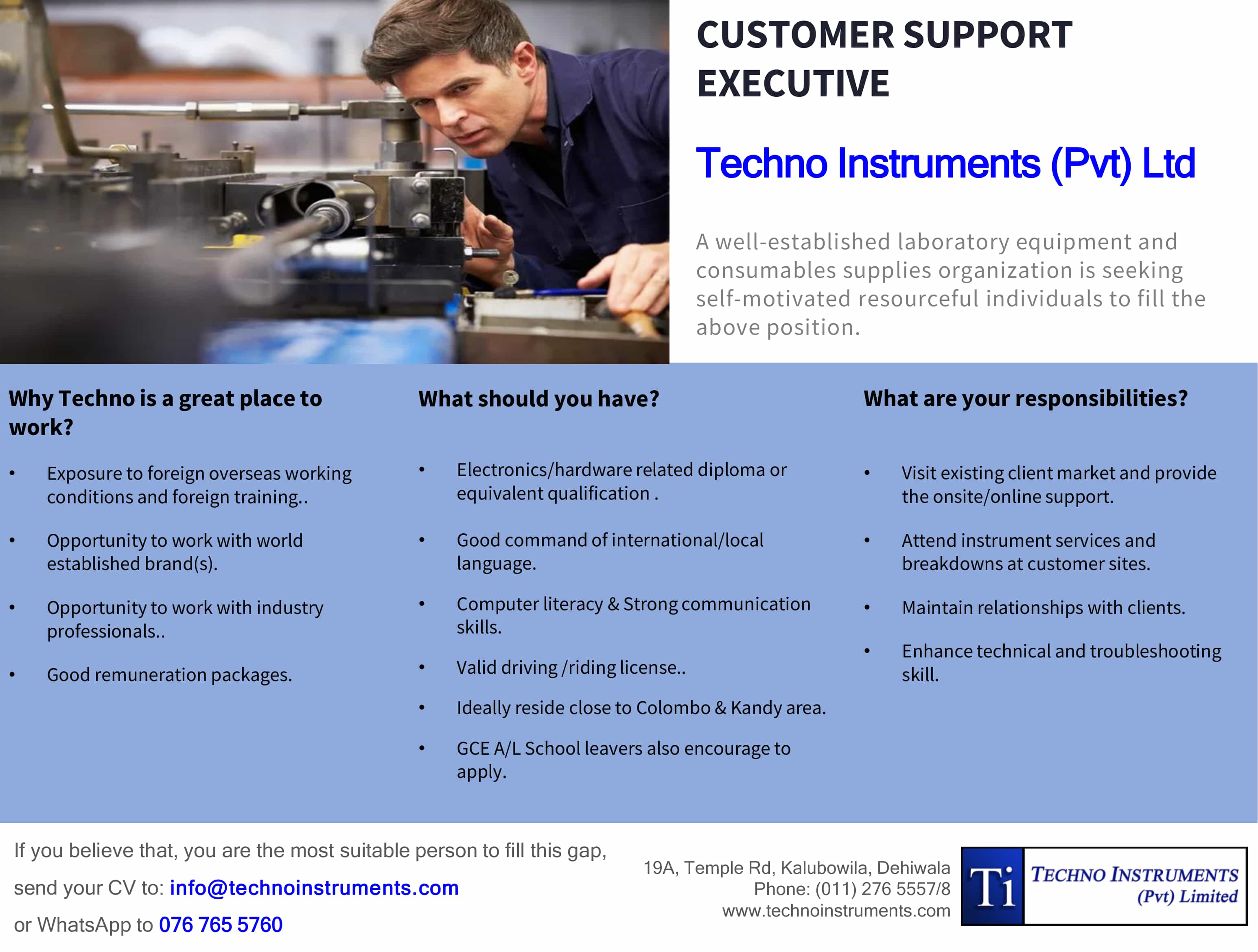 Customer Support Executive Vacancy